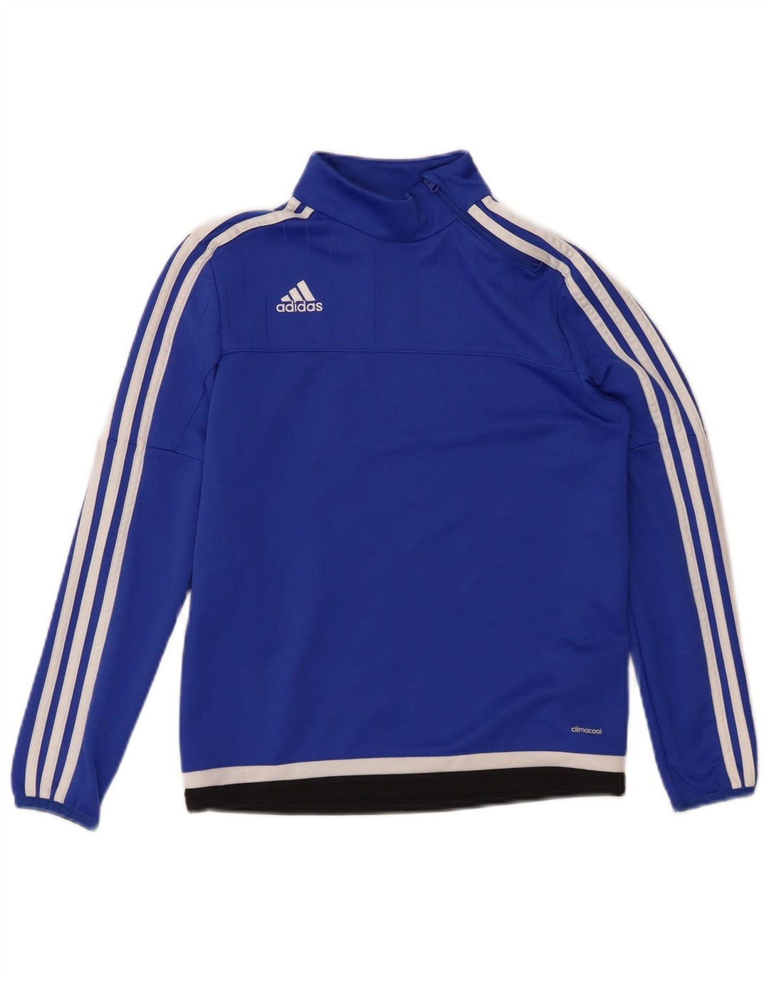 ADIDAS Boys Climacool Zip Neck Pullover Tracksuit Top 11-12 Years Blue