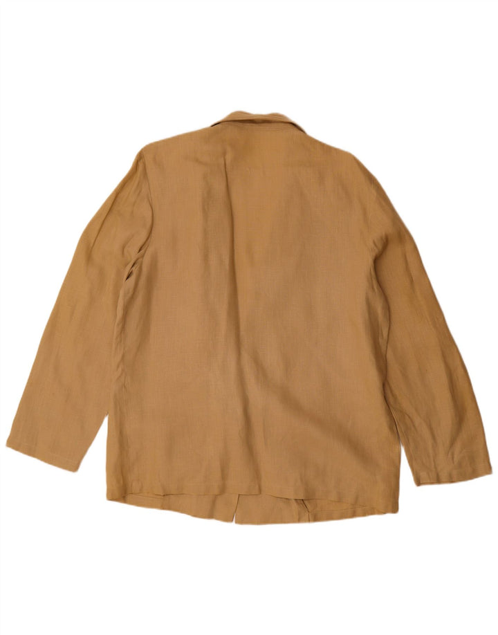 Vintage Dame 1 Knap Blazer Jakke UK 16 Stor Beige