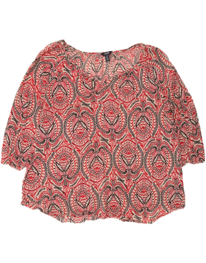 CHAPS Womens 3/4 Sleeve Blouse Top UK 18 XL Red Paisley Vintage Chaps and Second-Hand Chaps from Messina Hembry 