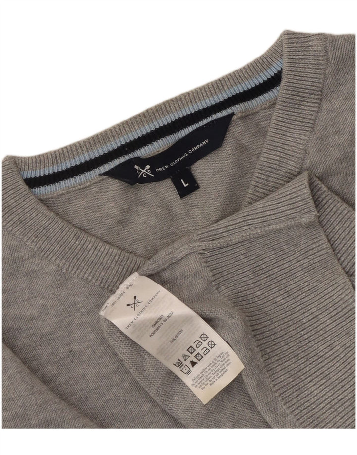 Besætningstøj Herre V-hals sweater Stor grå bomuld