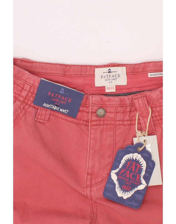 Fat Face Boys Cargo Shorts 10-11 år W25 Pink Bomuld