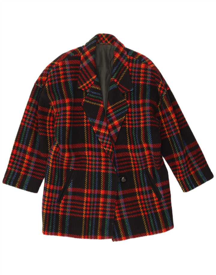 Vintage dame 1-knaps blazerjakke IT 46 Stor flerfarvet ternet