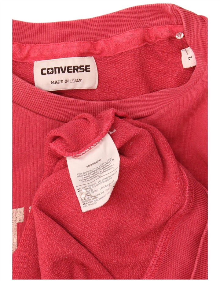 Converse grafisk sweatshirt til mænd, stor pink bomuld
