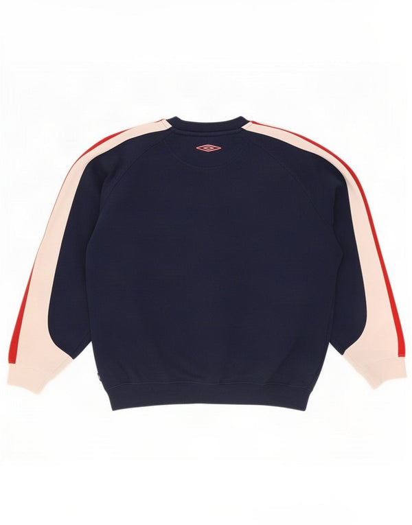 Umbro Boys Big Sweatshirt Jumper 11-12 år Large Navy Blue Colourblock
