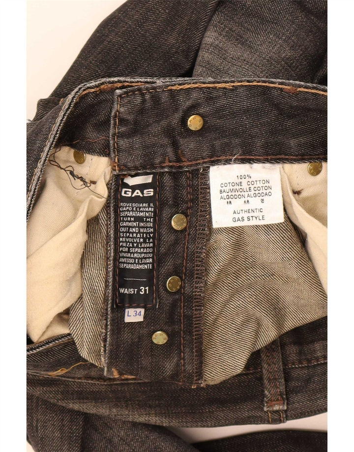 Gas Straight Jeans til mænd W31 L27 sort bomuld