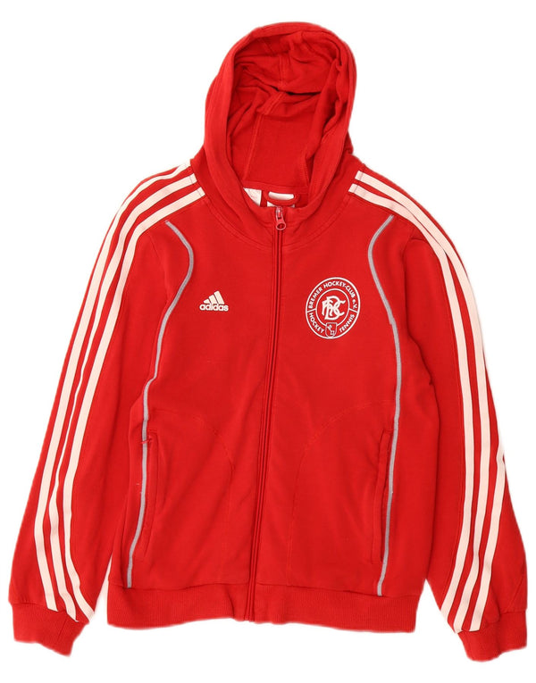 Adidas drenge grafisk hættetrøje med lynlås 9-10 år rød bomuld