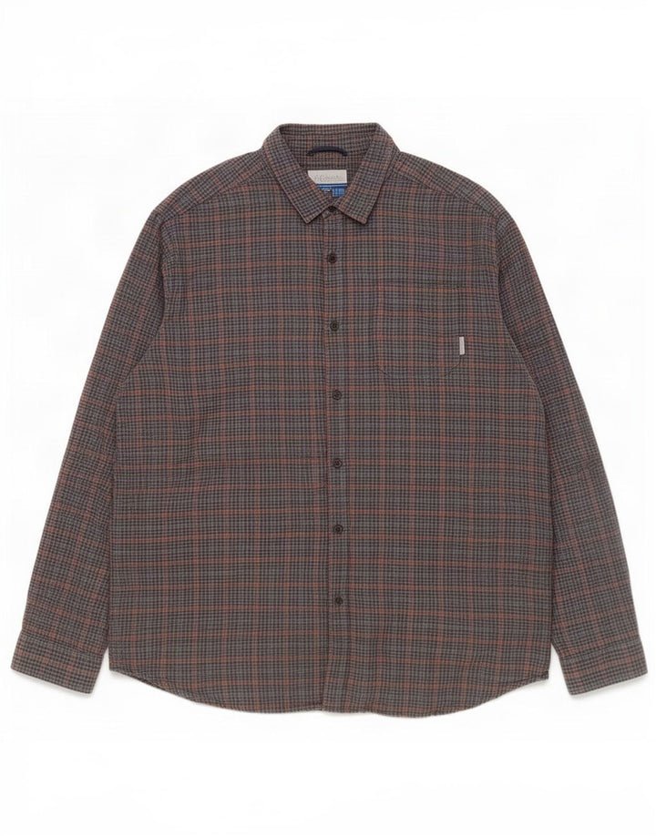 Columbia Herre Flanellskjorte 2XL Grå Gingham Bomuld