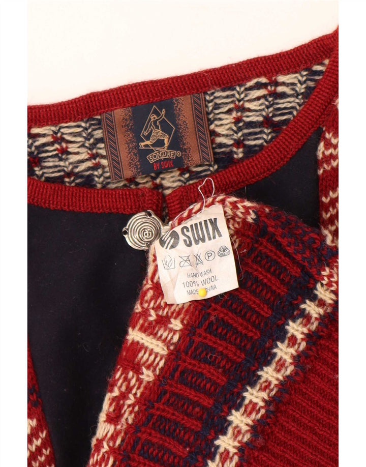 Sondre Herre Crew Neck Jumper Sweater Large Red Fair Isle Wool