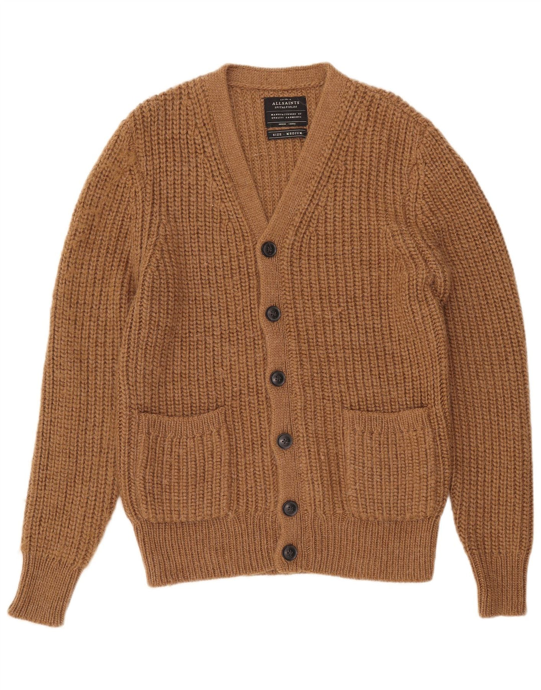 All Saints Herre Cardigan Sweater Medium Brun Akryl