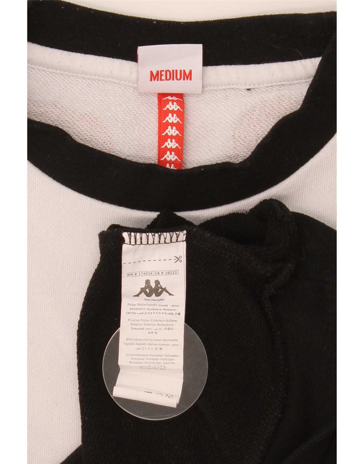 Kappa Herre grafisk sweatshirt Jumper Medium Hvid Colourblock Bomuld