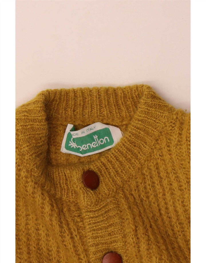 Benetton Dame Cardigan Sweater UK 16 Stor Gul