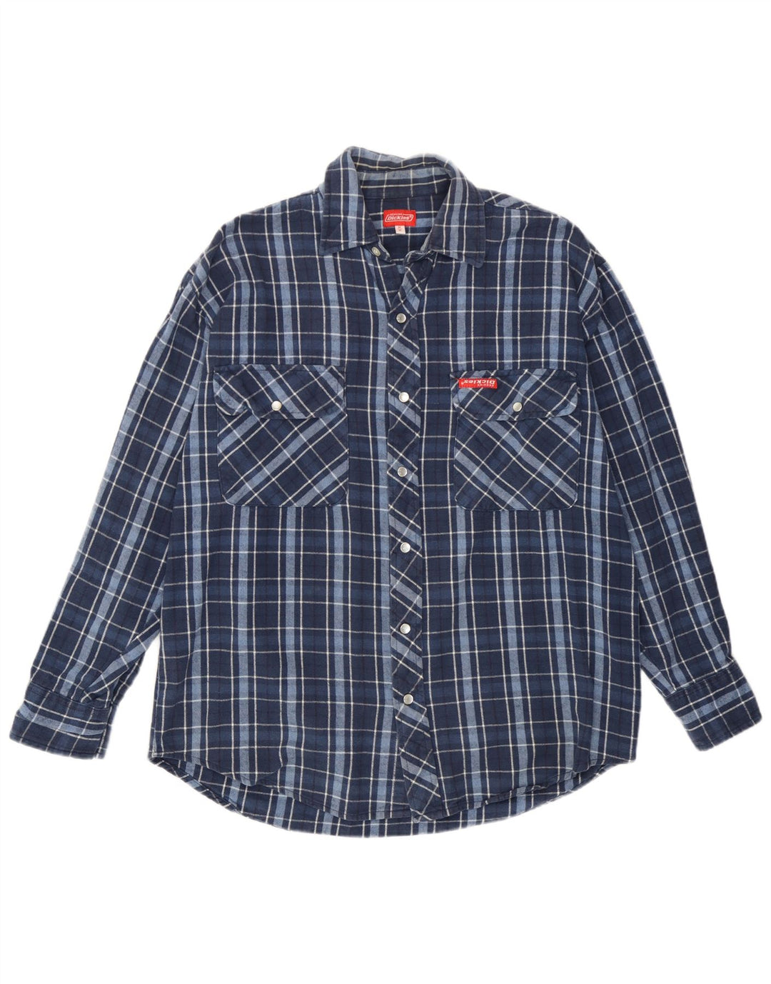 Dickies herre flannel skjorte medium marineblå ternet