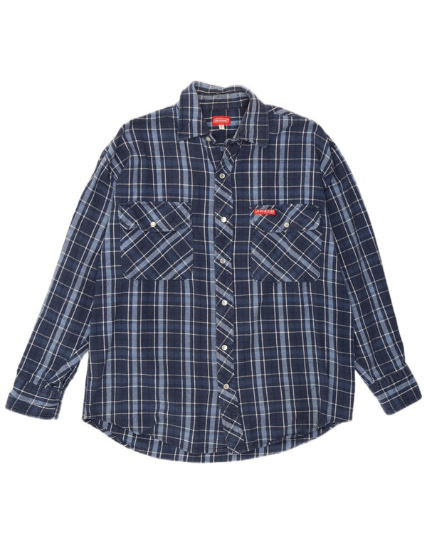Dickies herre flannel skjorte medium marineblå ternet