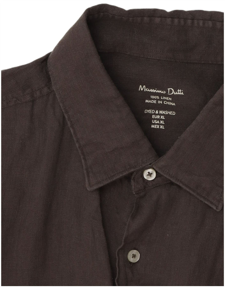 MASSIMO DUTTI Herreskjorte XL Grå hør