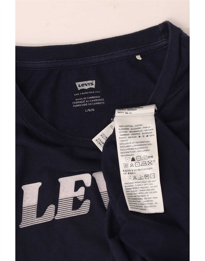 Levi's Herre grafisk T-shirt Top Stor marineblå bomuld