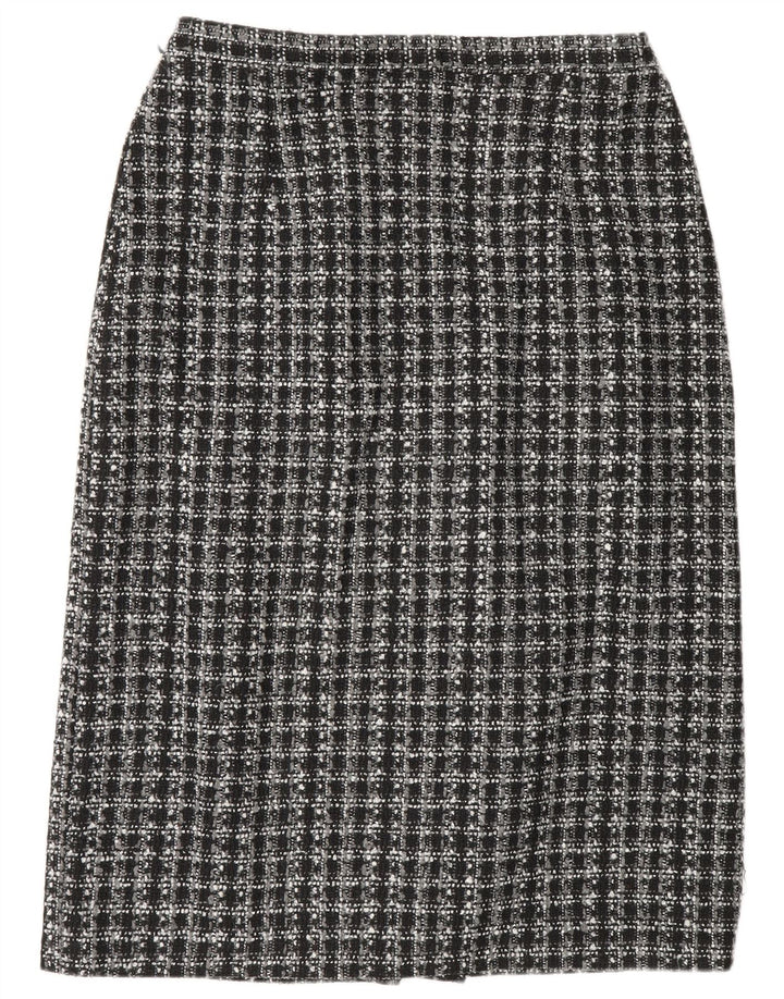 Klasse Womens Pencil Skirt UK 16 Large W32 Black Check Polyester