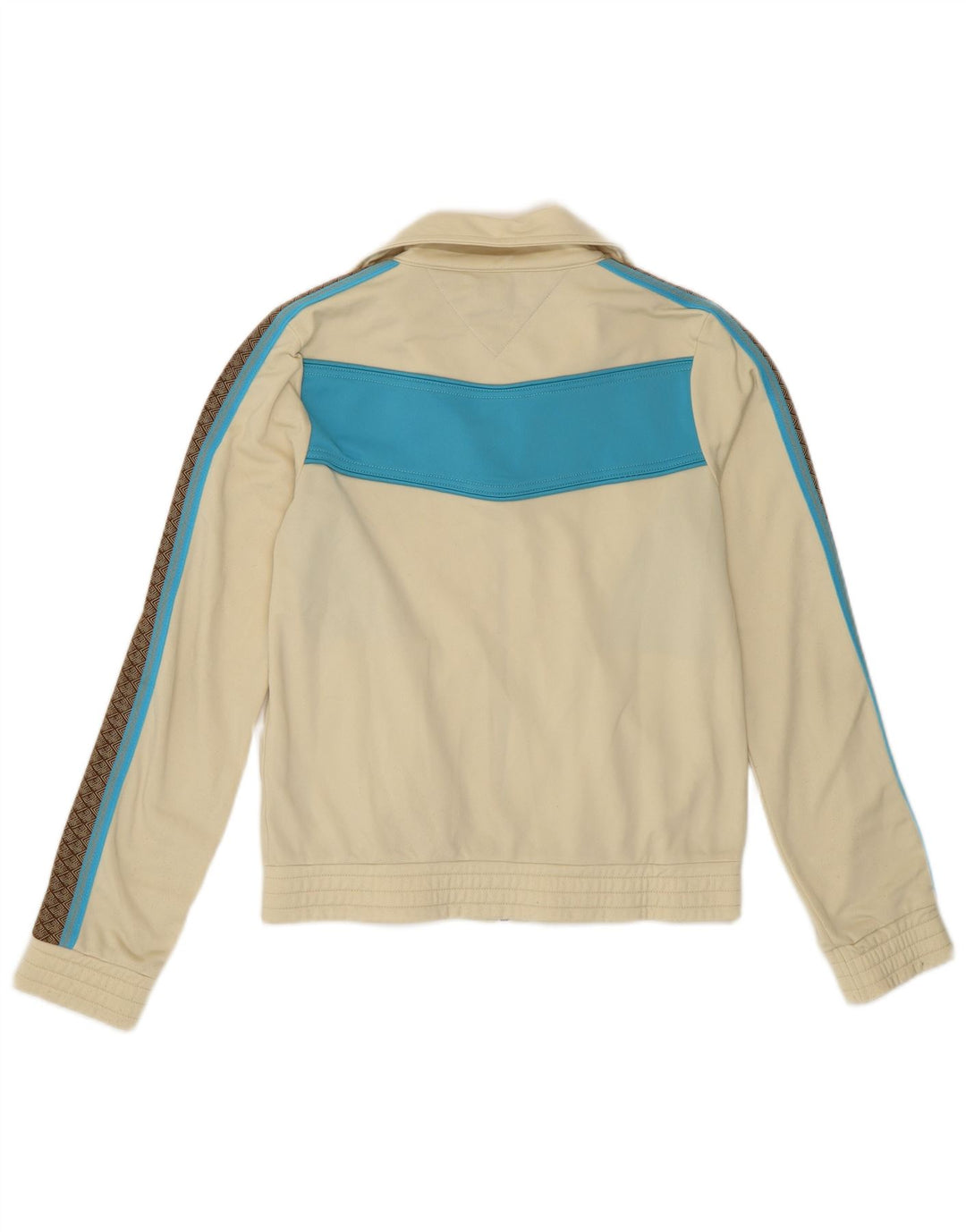 TOMMY HILFIGER Træningsdragt topjakke til kvinder UK 10 Small Beige Colourblock