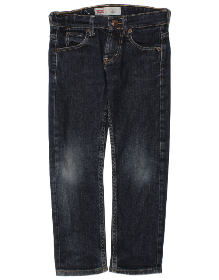 LEVI'S Boys 511 Slim Jeans 5-6 Years W22 L19 Navy Blue Cotton