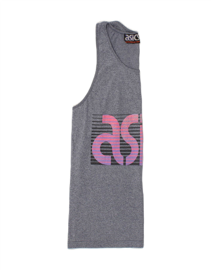 ASICS Mens Graphic Vest Top XS Blue Vintage Asics and Second-Hand Asics from Messina Hembry 