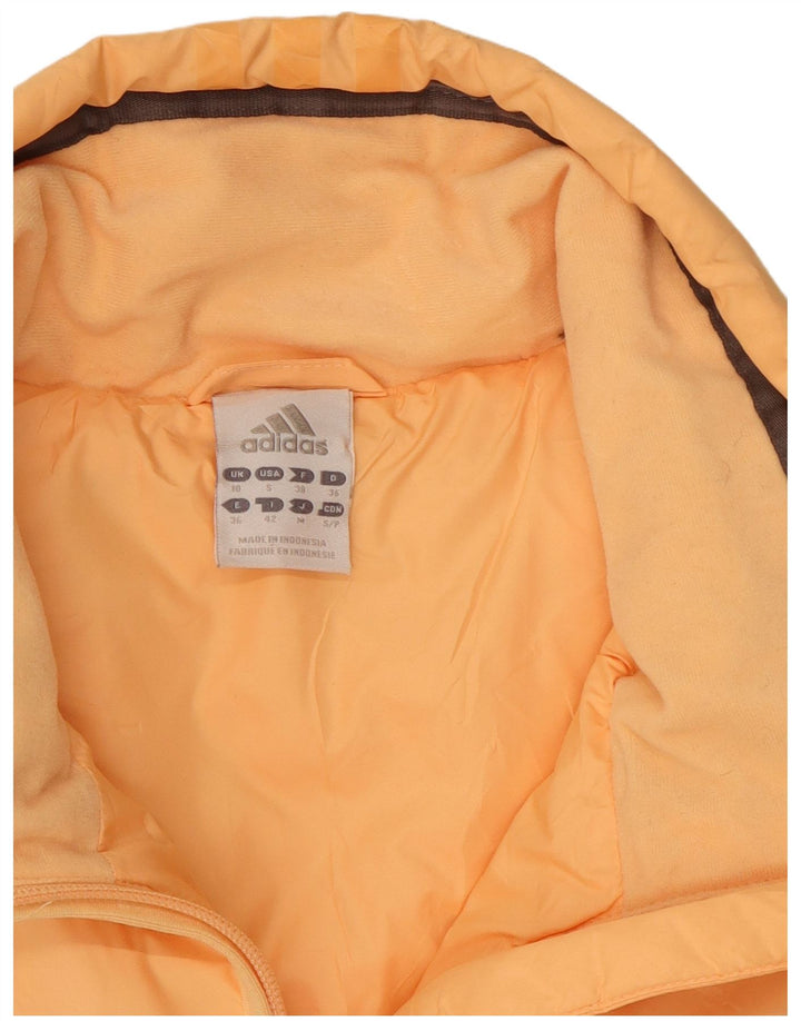 ADIDAS Polstret Gilet UK 10 Small Orange Polyester til kvinder