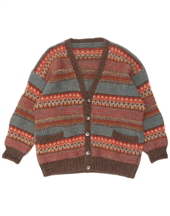 Vintage herre cardigan sweater Large Multicolored Fair Isle