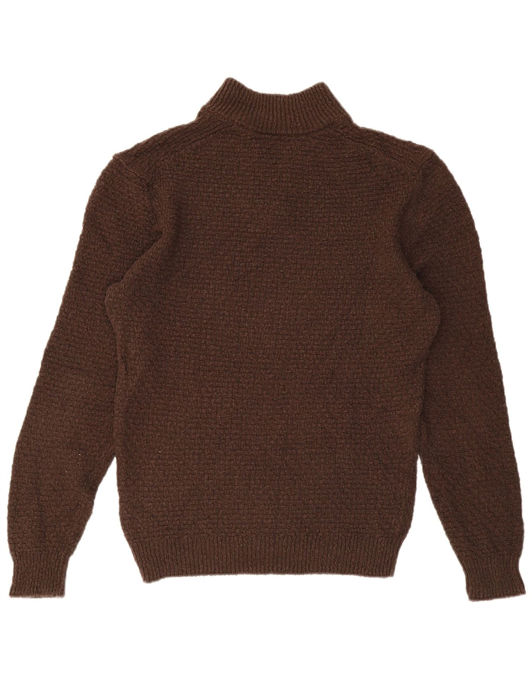 Massimo Dutti Herre Polo Neck Jumper Sweater XL Brun Bomuld