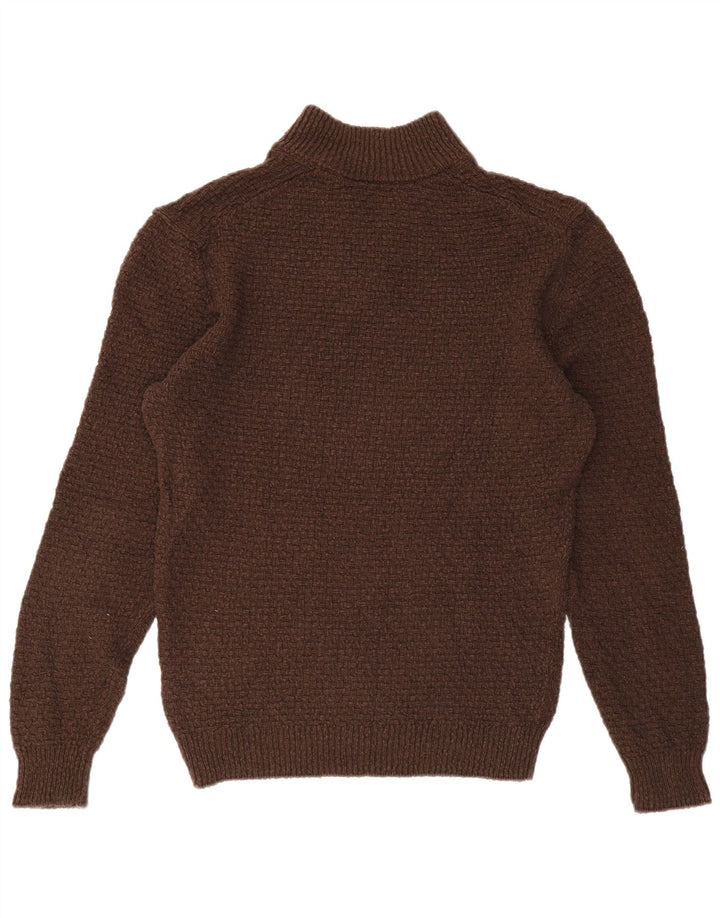 Massimo Dutti Herre Polo Neck Jumper Sweater XL Brun Bomuld