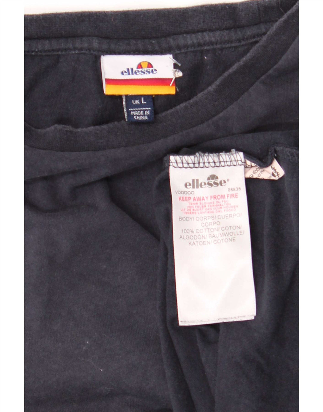 Ellesse Herre T-Shirt Top Stor Marineblå Bomuld