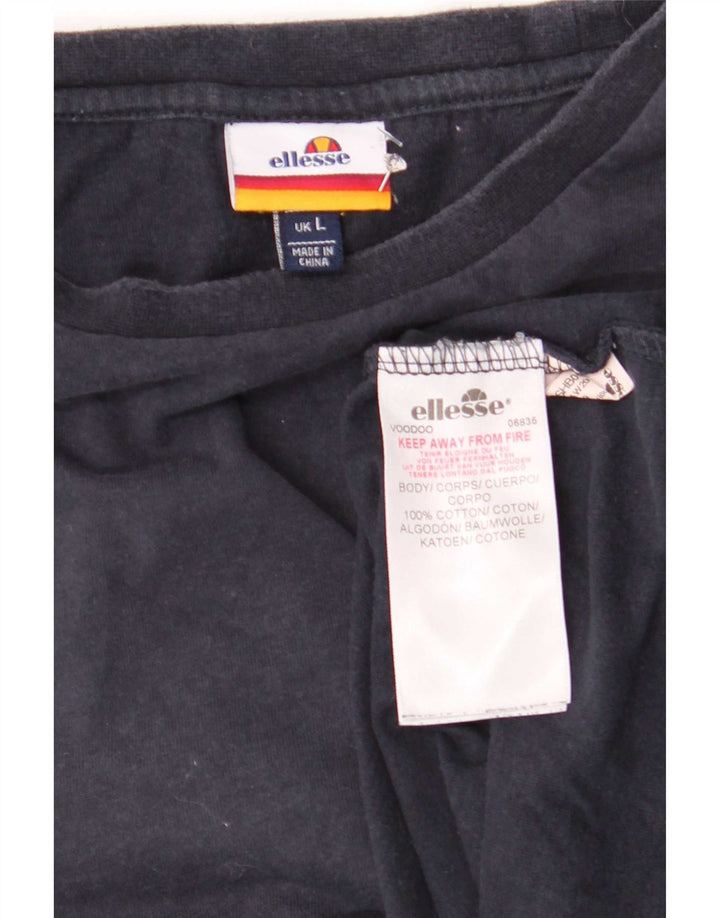 Ellesse Herre T-Shirt Top Stor Marineblå Bomuld