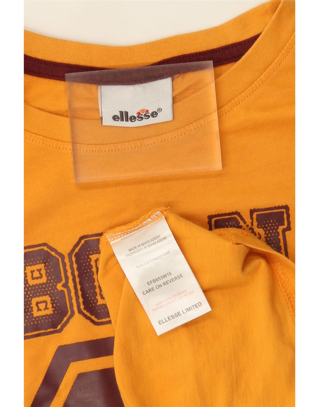 Ellesse Herre Grafisk T-Shirt Top Lille Gul Bomuld