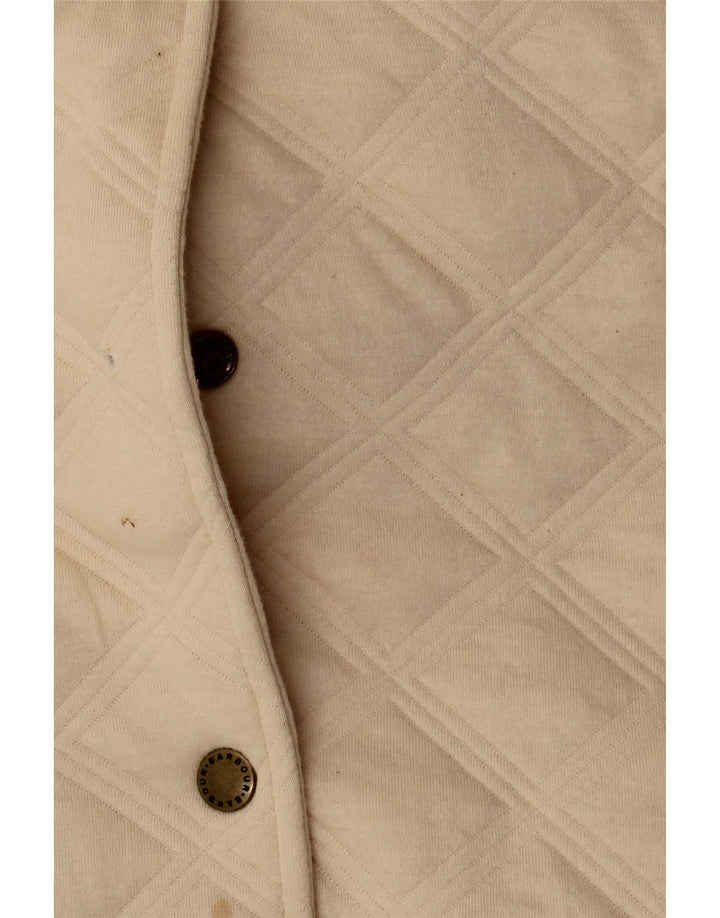 Barbour Dame Oversized Quiltet Jakke UK 10 Small Beige Bomuld