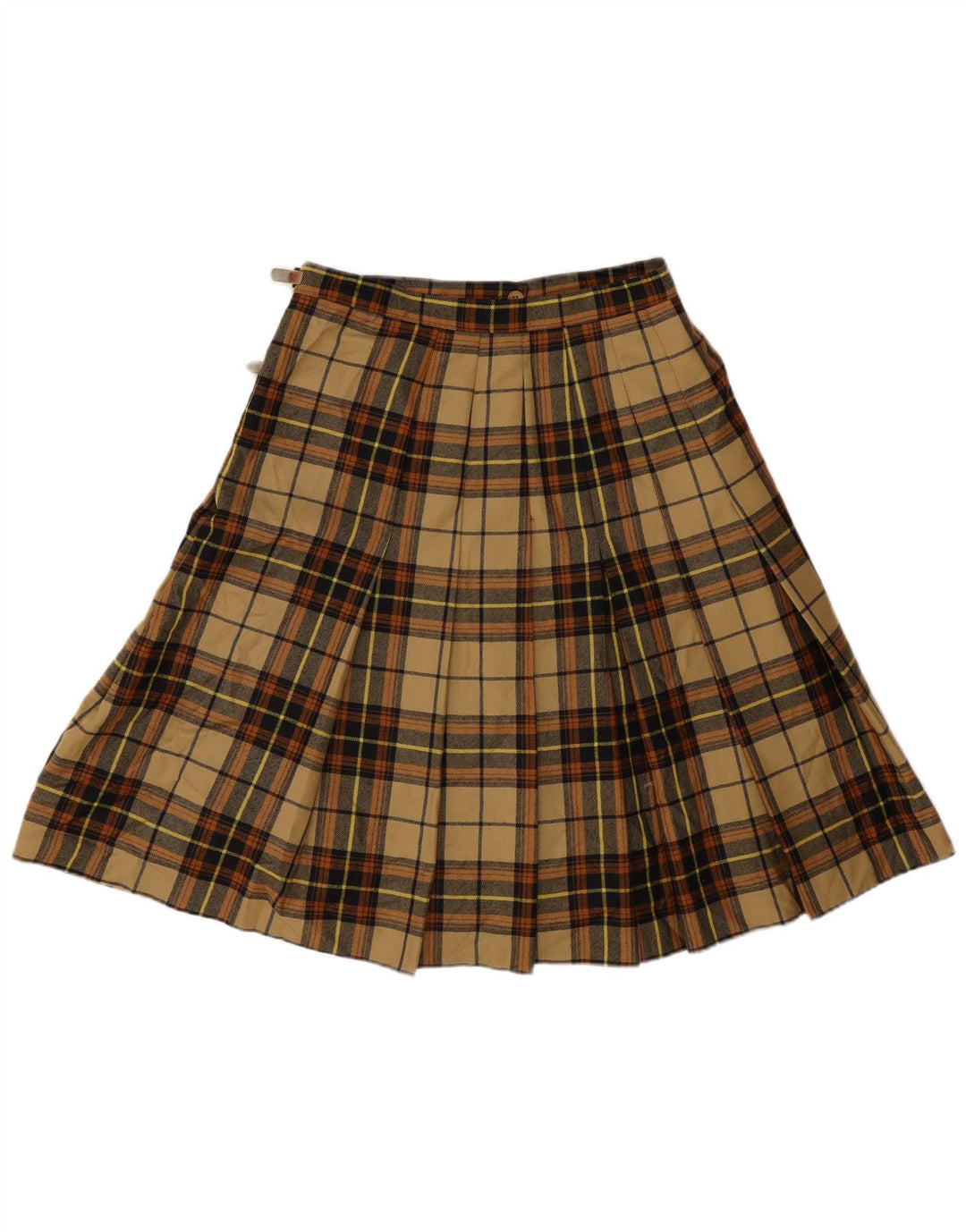 Gino Sartore Dame Wrap Nederdel IT 42 Medium W28 Beige Plaid Uld