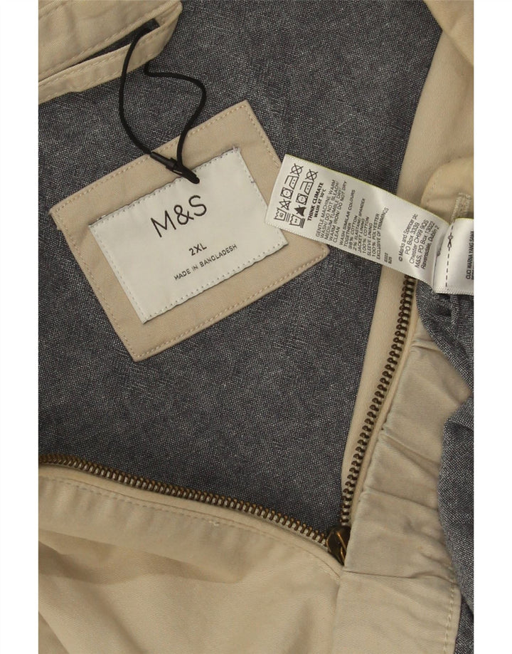 Marks & Spencer Herre Bomber Jacket UK 44 2XL Beige Bomuld
