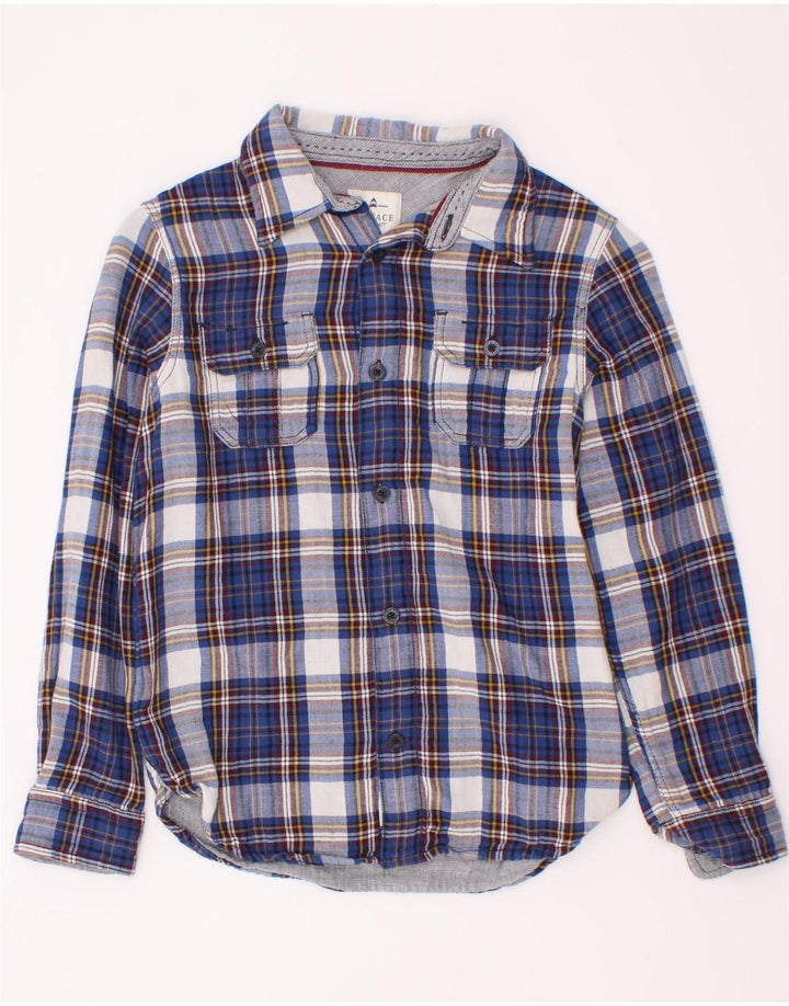 Fat Face drenge flannelskjorte 8-9 år marineblå ternet bomuld