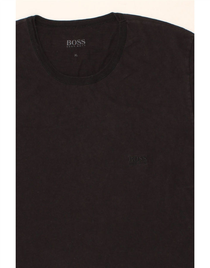 HUGO BOSS Herre T-Shirt Top XL Sort Bomuld
