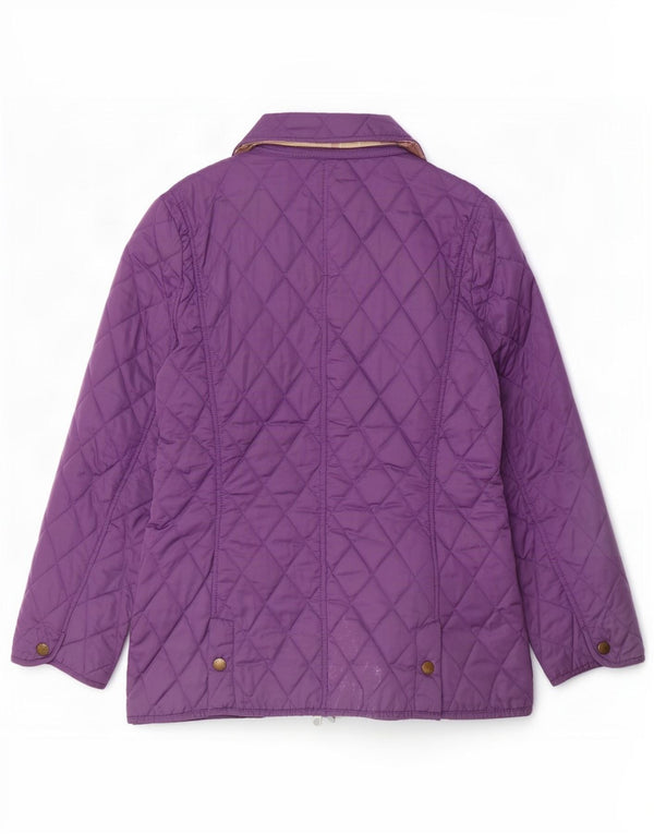 Barbour Quiltet jakke til kvinder UK 12 Medium Lilla Polyester