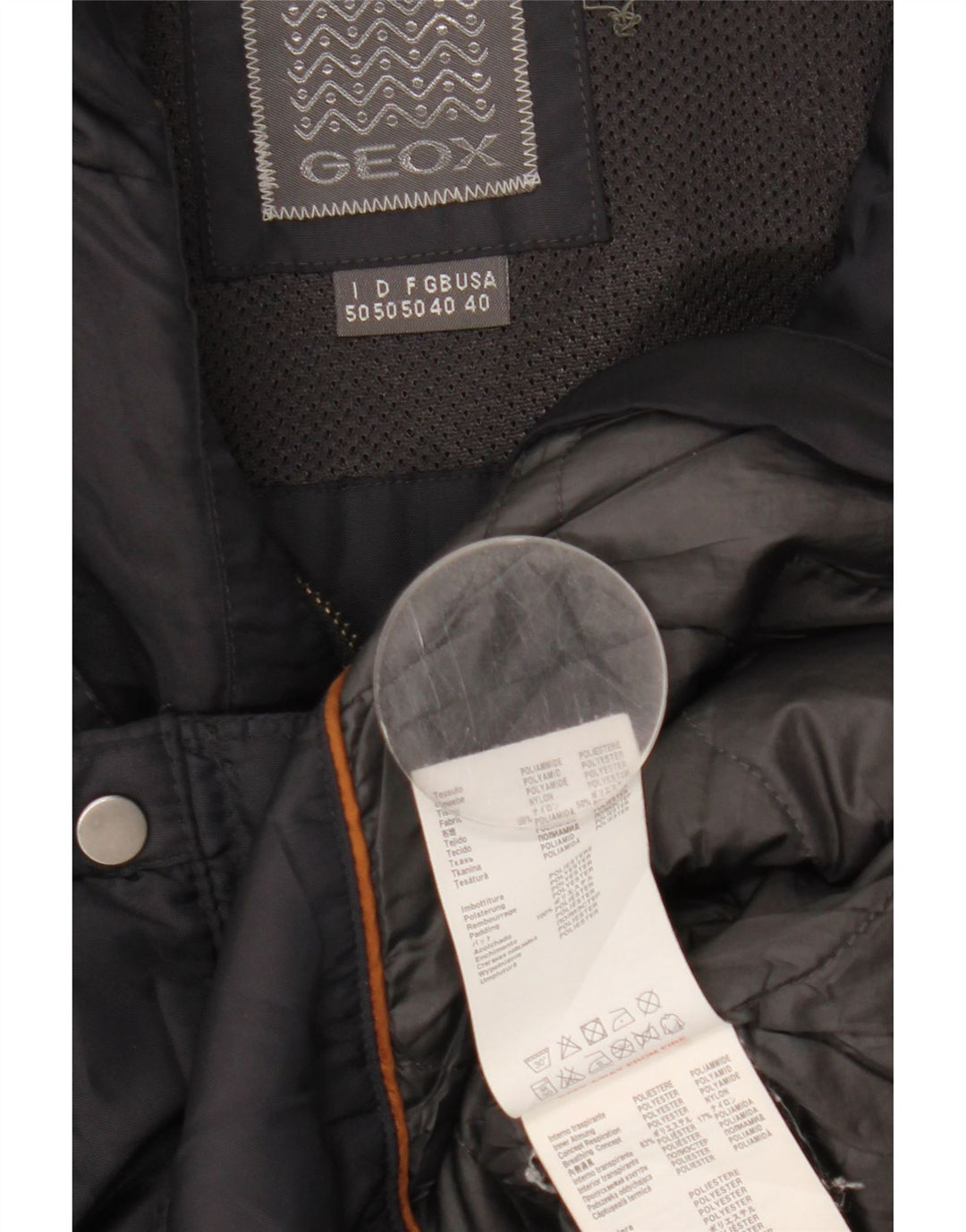 Geox Herre Hooded Utility Jacket UK 40 Large Navy Blue Polyamide