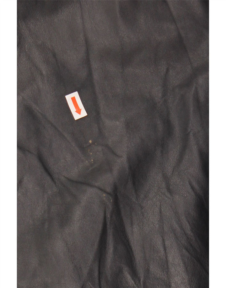 PER ME Dame Læderjakke UK 22 2XL Sort Læder