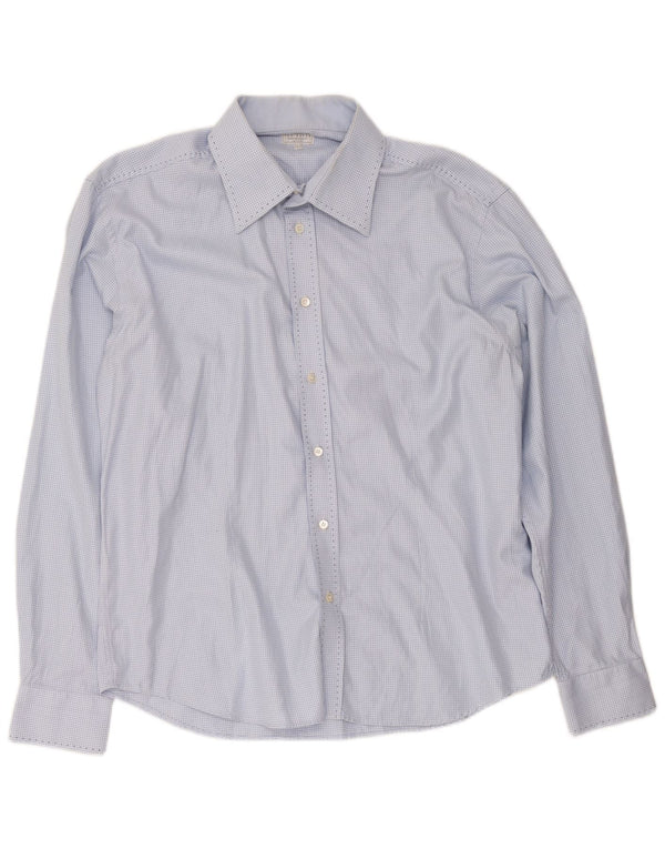 Ted Baker Herreskjorte str. 6 2XL Blå Houndstooth Bomuld