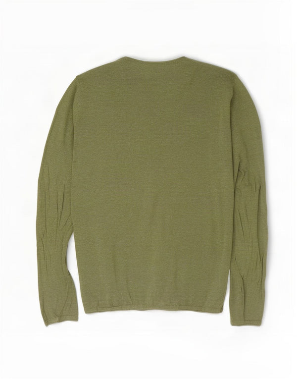 Zara Herre sweater med rund hals, mellemgrøn