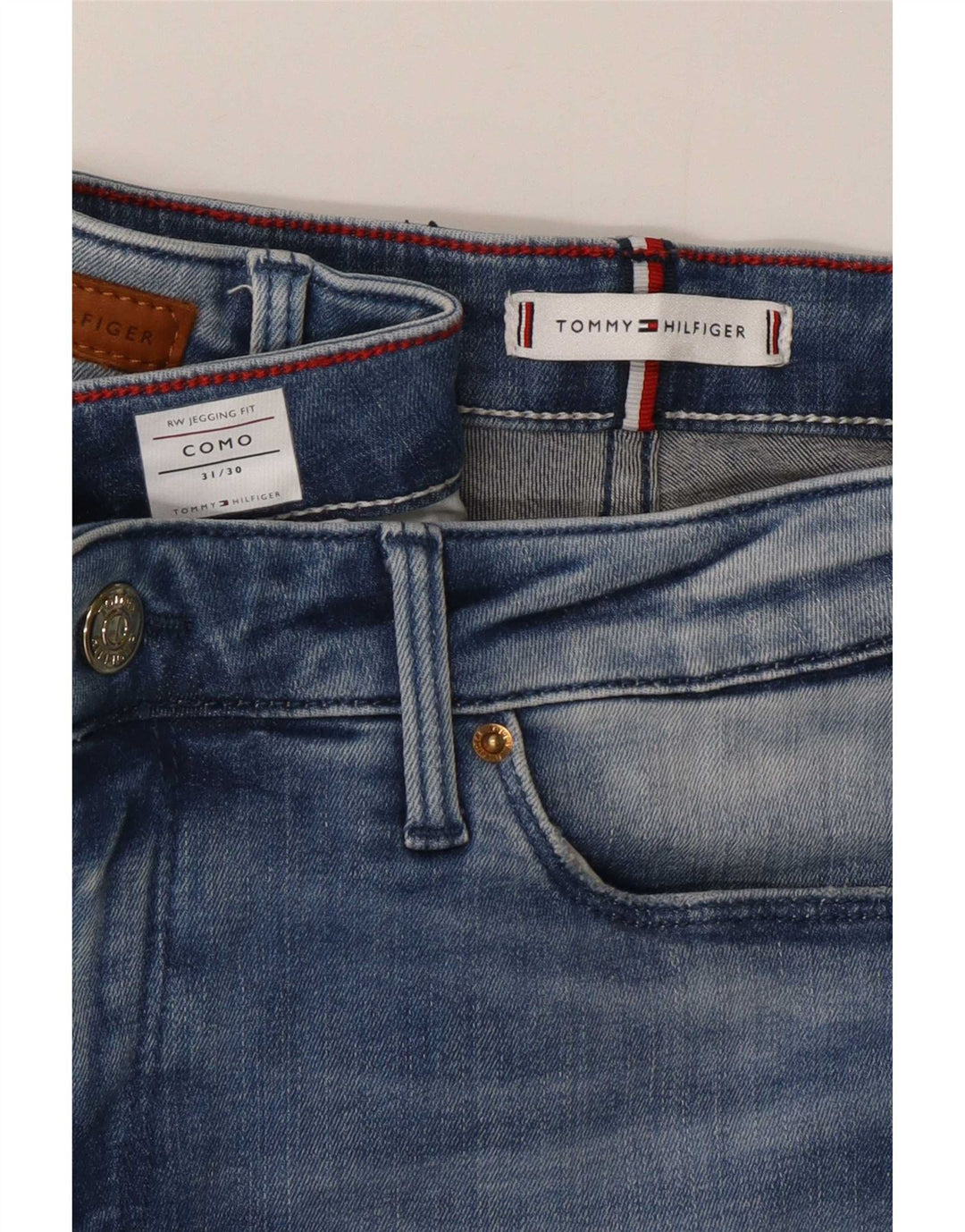 Tommy Hilfiger Dame Como RW Distressed Jegging Jeans W31 L30 Blå