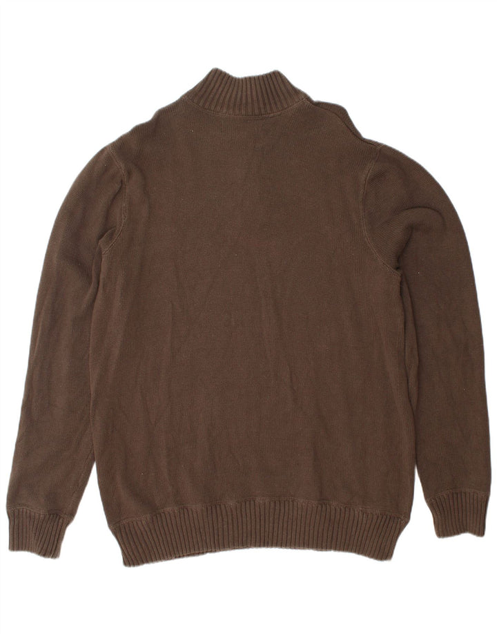 EDDIE BAUER Sweater med lynlås til mænd Stor brun bomuld