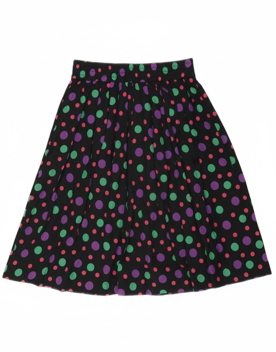 VINTAGE Womens Flared Skirt W28 Medium Black Polka Dot Vintage Vintage and Second-Hand Vintage from Messina Hembry 