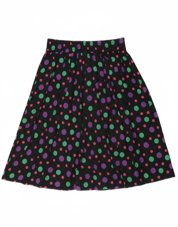 VINTAGE Womens Flared Skirt W28 Medium Black Polka Dot Vintage Vintage and Second-Hand Vintage from Messina Hembry 