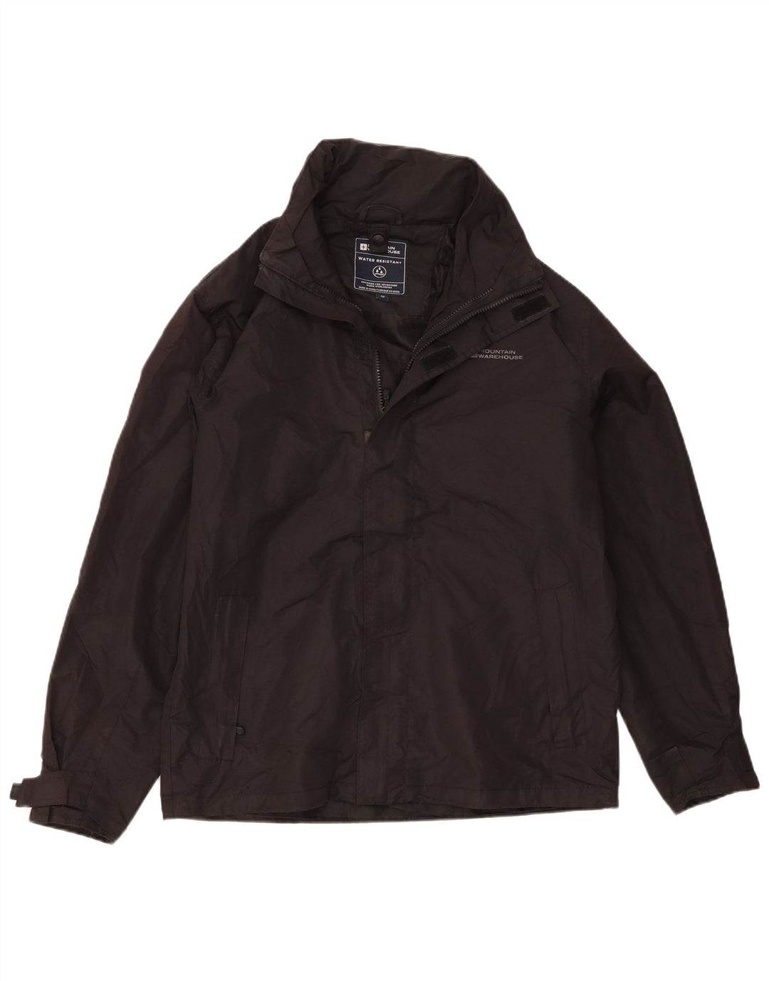 Mountain Warehouse Regnjakke med hætte til mænd UK 36 Lille sort polyester