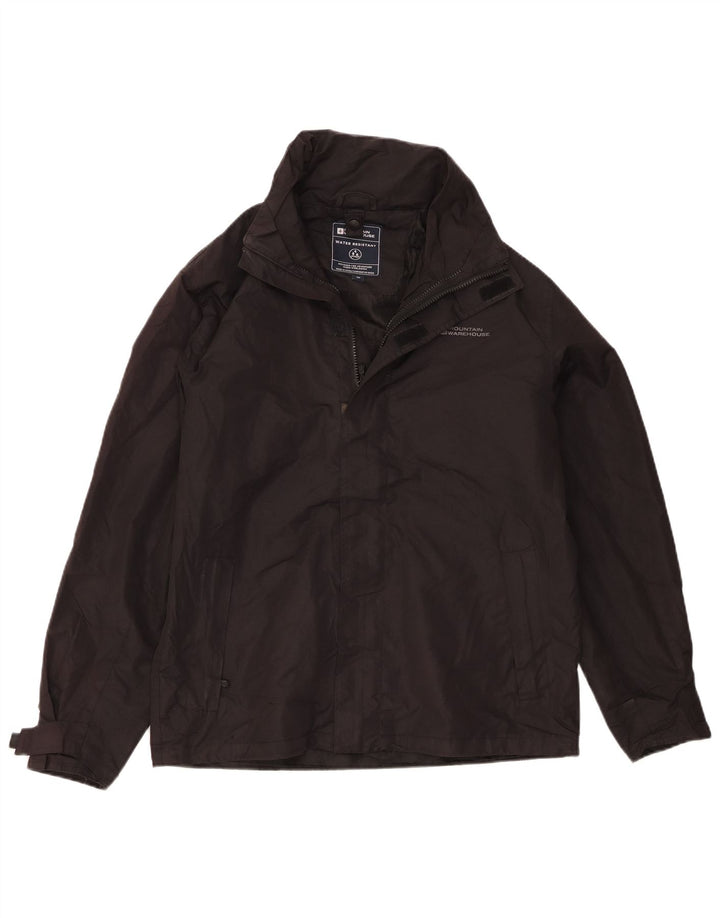 Mountain Warehouse Regnjakke med hætte til mænd UK 36 Lille sort polyester