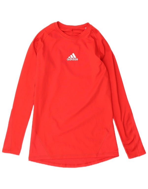 ADIDAS Dame Climacool Top Langærmet UK 12 Medium Rød Polyester