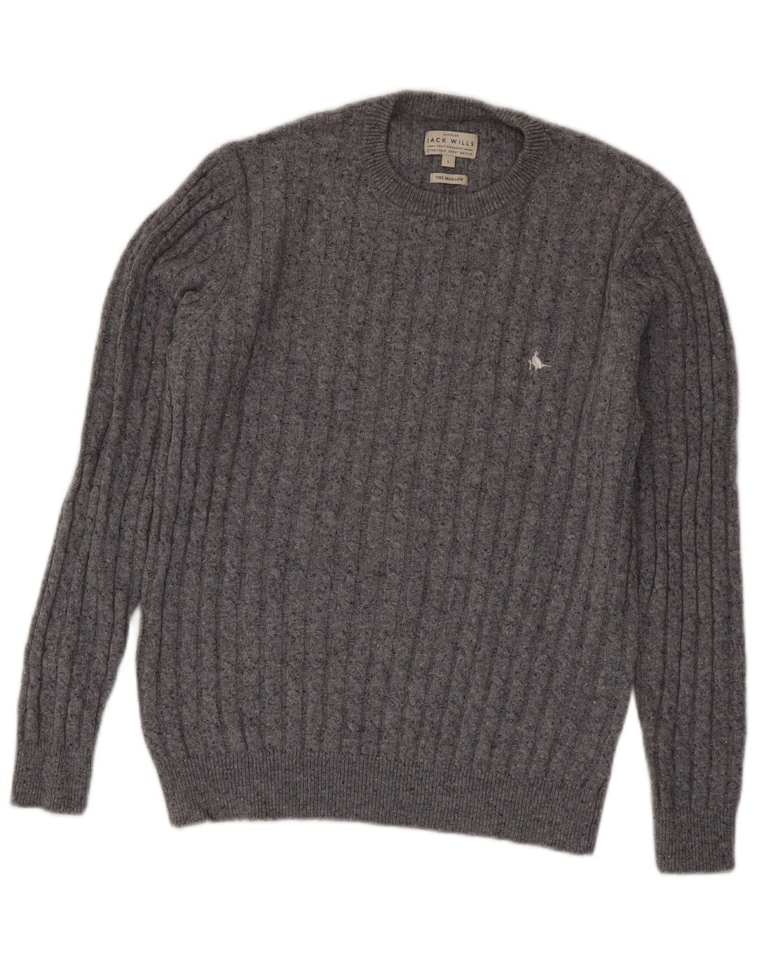 Jack Wills Herre Crew Neck Jumper Sweater Stor grå uld
