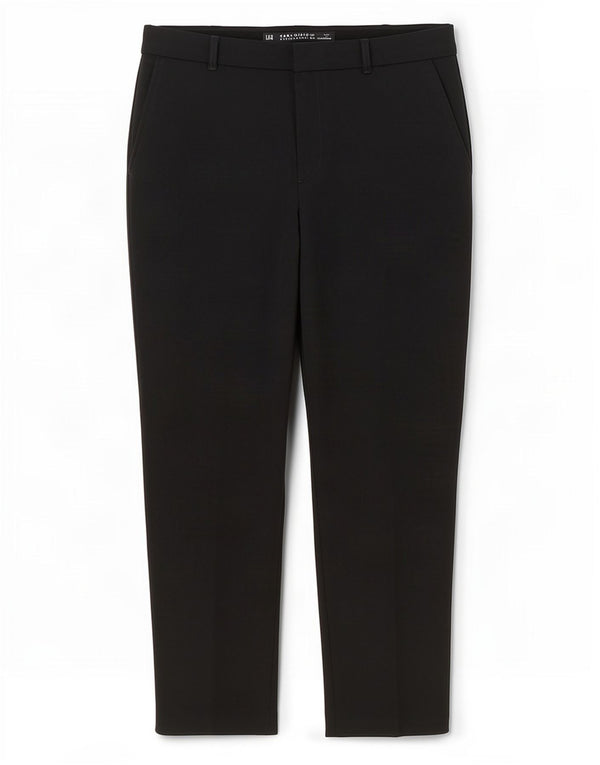 Zara Dame Crop Slim Suit Bukser EU 40 Medium W30 L24 Sort Polyester
