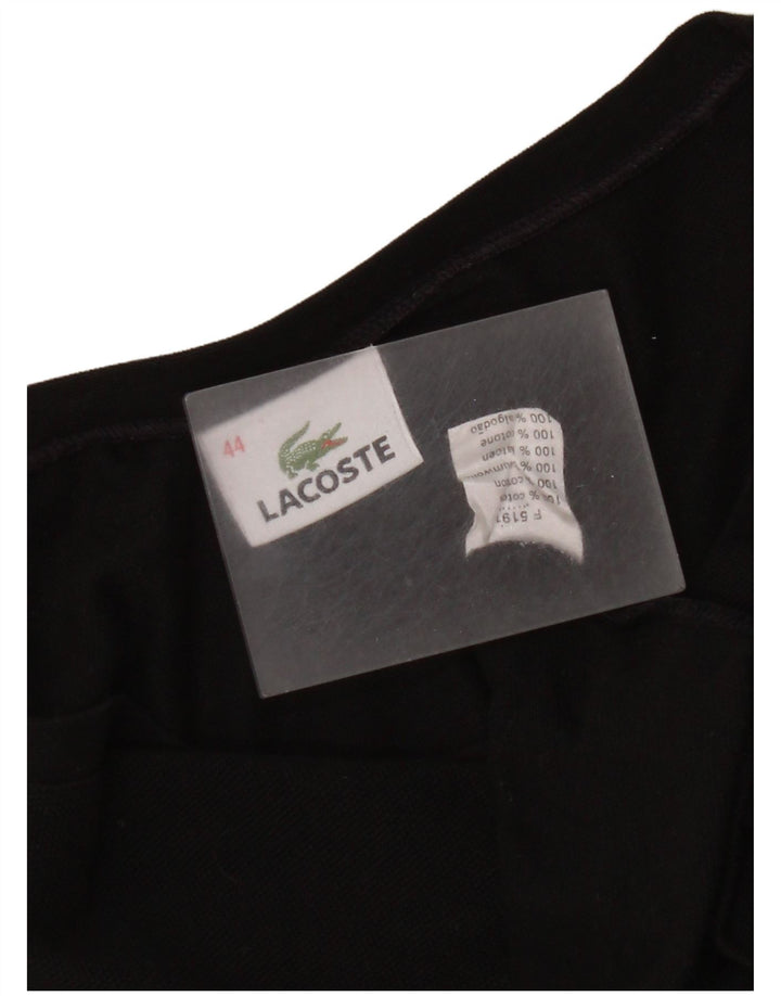 Lacoste Dame T-Shirt Top Størrelse 44 Stor Sort Bomuld